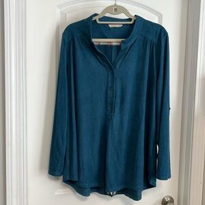 Soft Surroundings quarter button up blouse. Super soft. Size L.